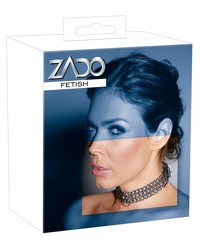 Leder-Halsfessel mit Metallketten